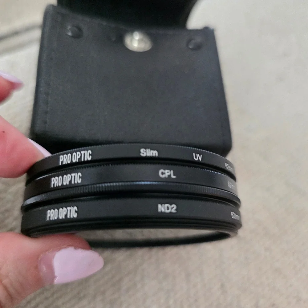 ProOptic 62mm‎ Filter Kit Slim UV CPL ND2 with Protective Case 3 Piece NEW Set